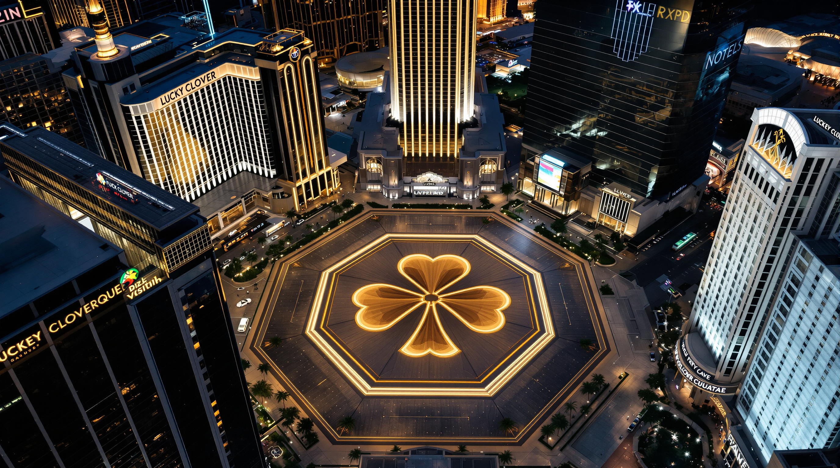 Lucky Clover Square — aerial view