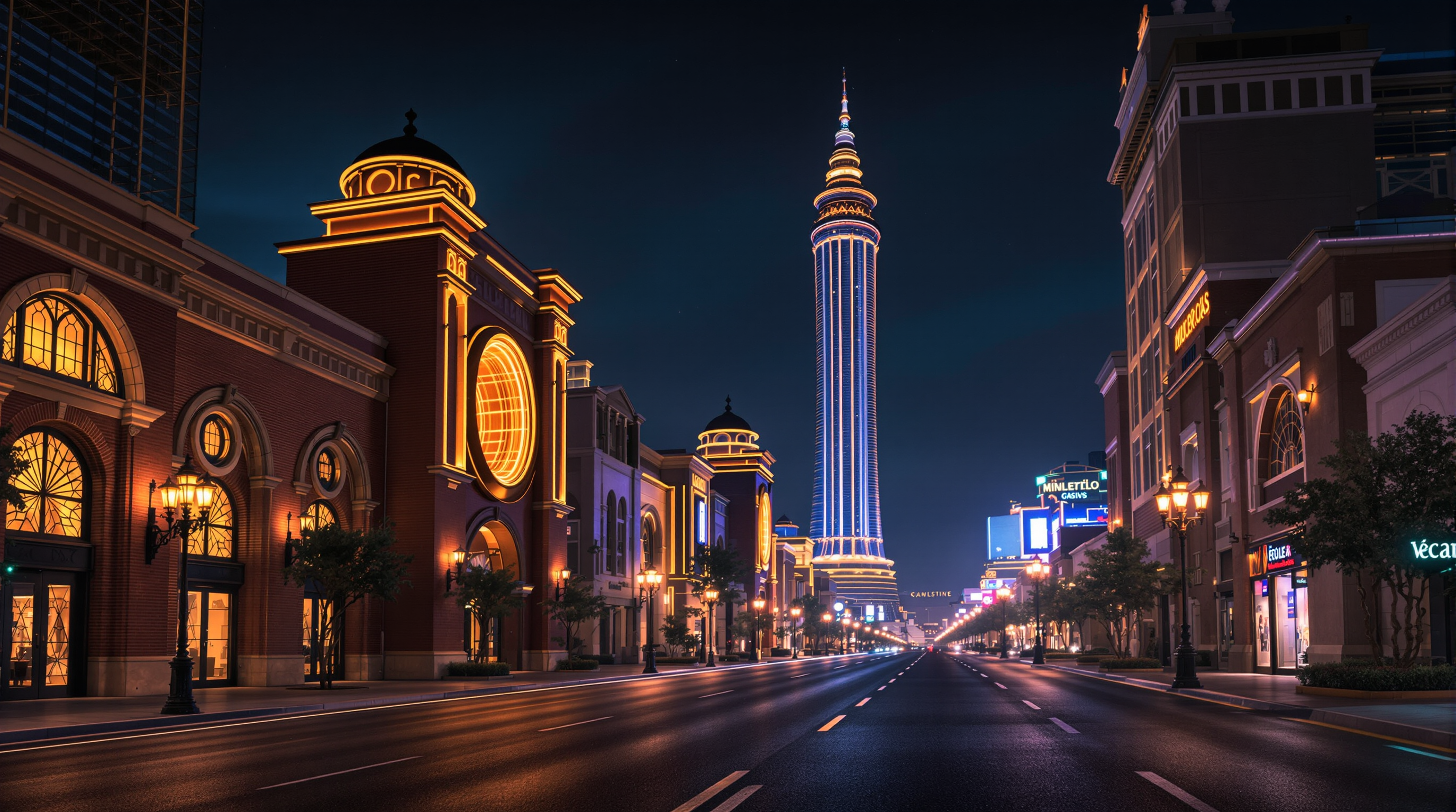 High Roller Avenue looking north toward High Stakes Tower